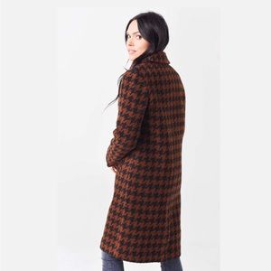 NWT SOIA & KYO Ren Wool Coat - S/P Houndstooth